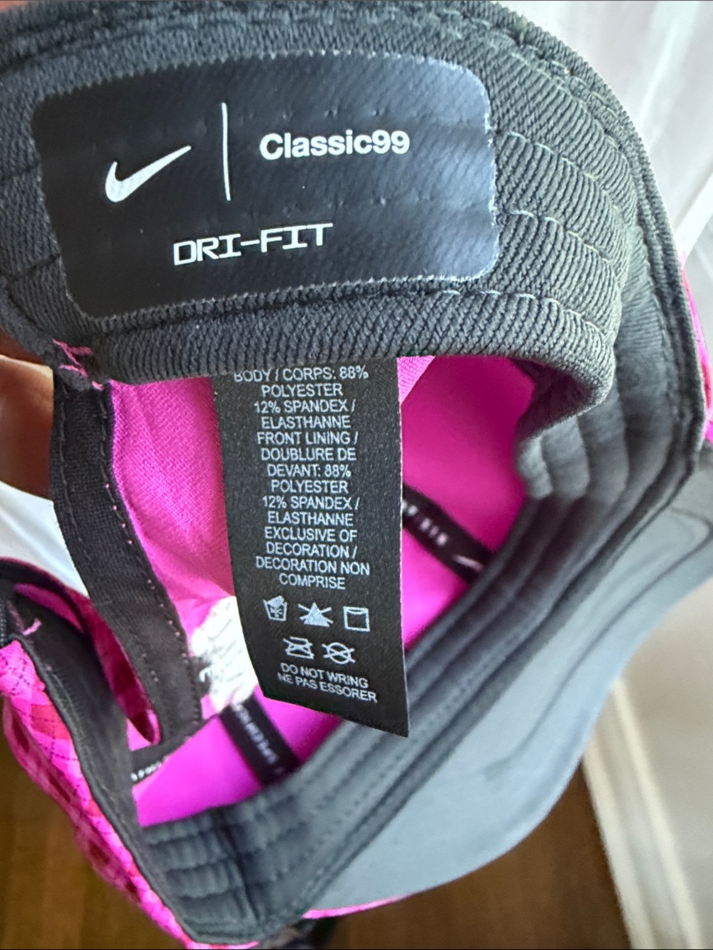 Nike Hot Pink Plaid Trucker Cap with White Swoosh - Picture 3 of 3